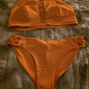 Orange Women's Swimwear Set